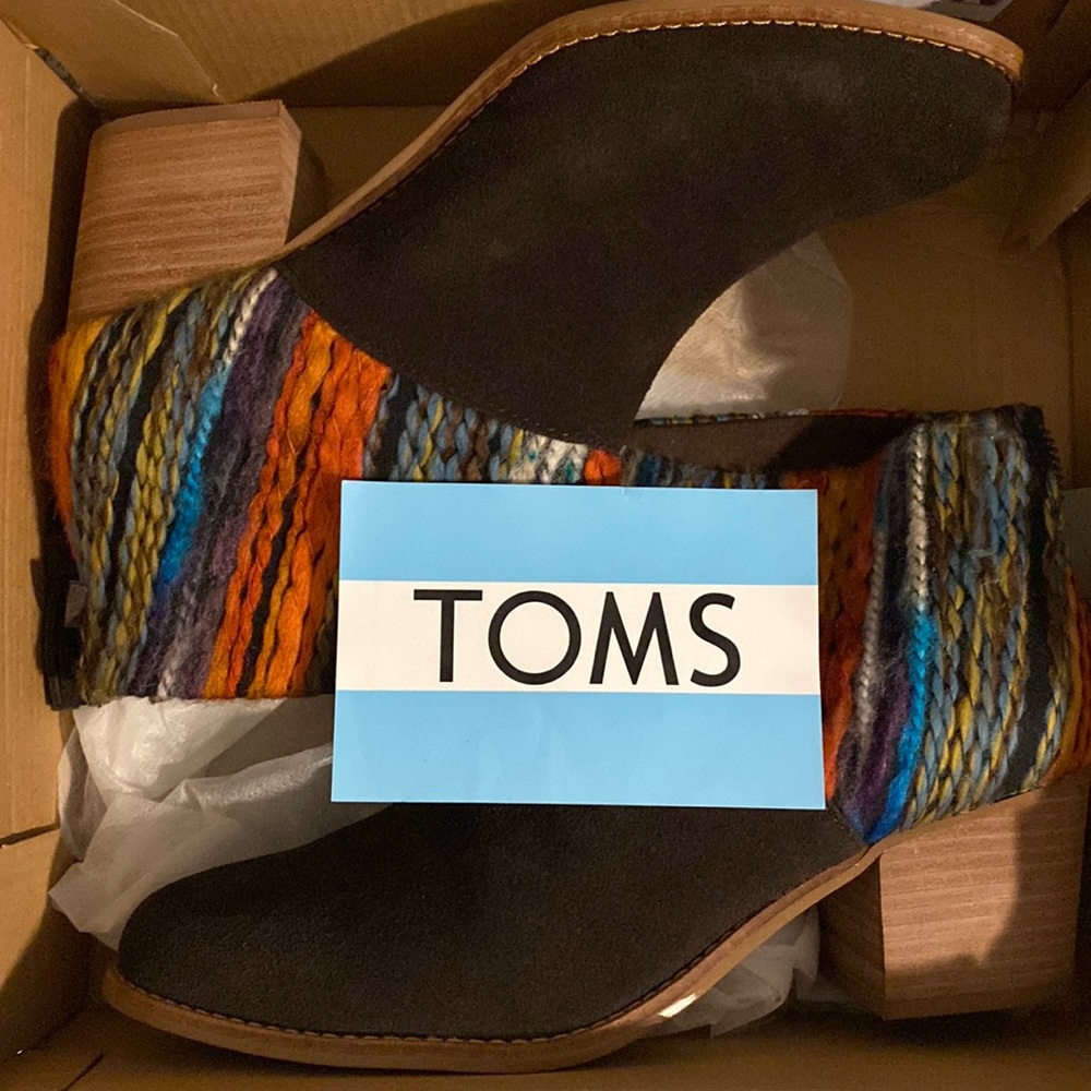 TOMS brand chocolate booties. Womens 8.5